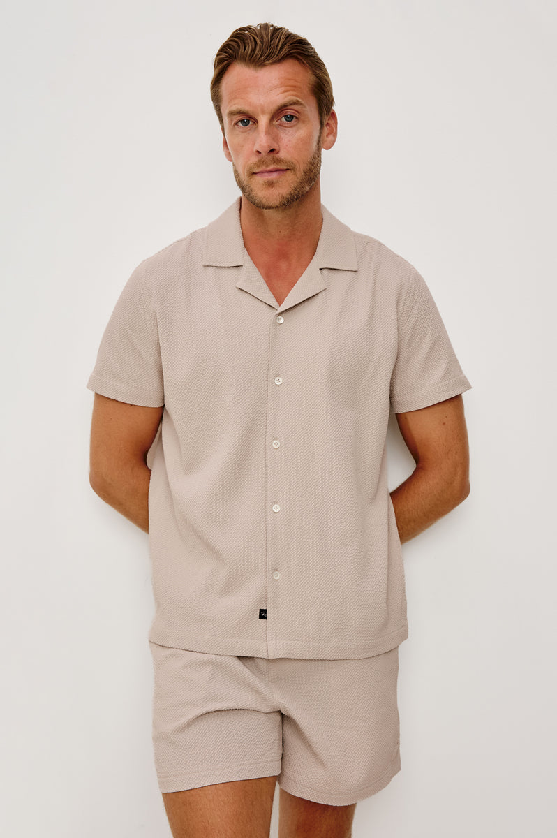 AMALFI SHIRT - KHAKI CHECK SEERSUCKER – Rails