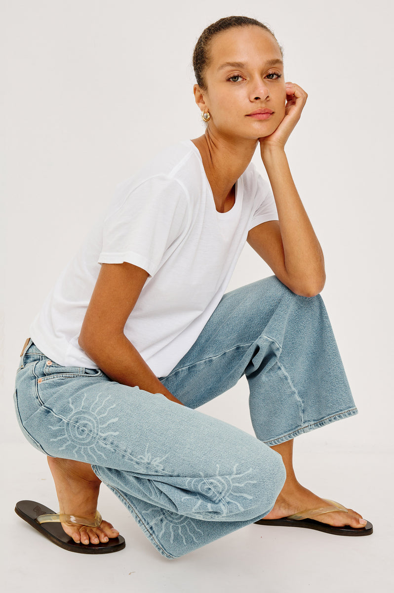 ANGELENO WIDE LEG CROP - SOLEIL LASER – Rails