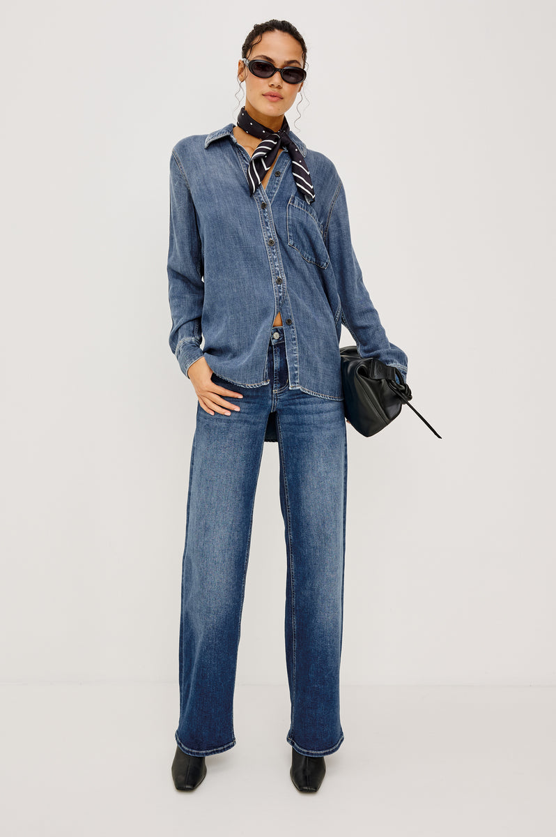 ATTICUS SHIRT - ANTIQUE BLUE – Rails