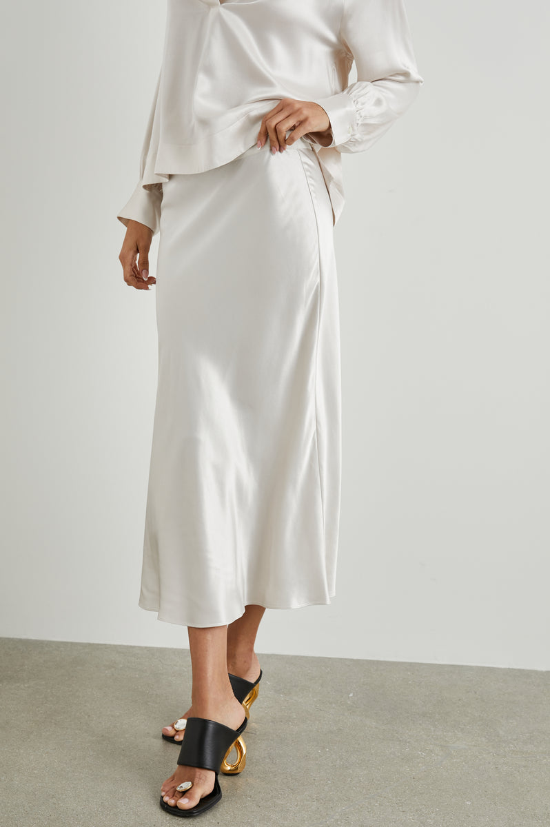 Rails Paige Satin Midi Skirt - Ivory