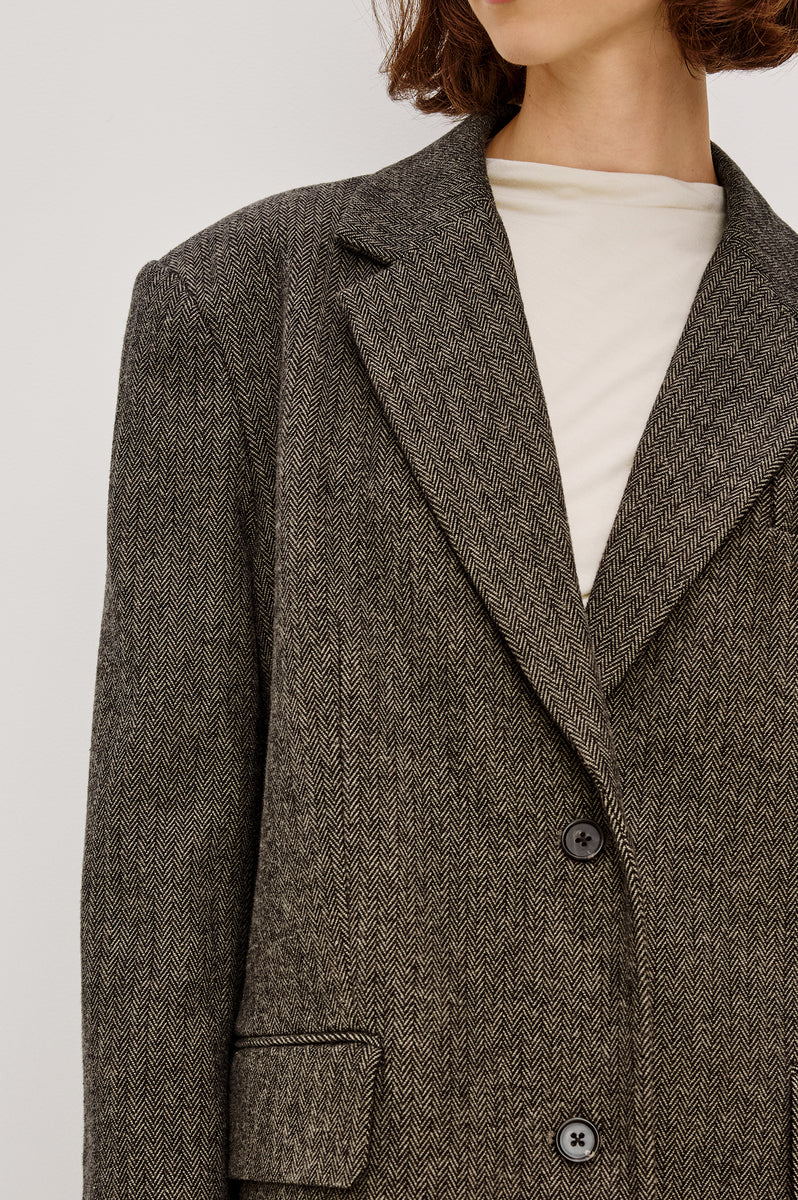 BRIDGES BLAZER - CAMEL BLACK HERRINGBONE – Rails