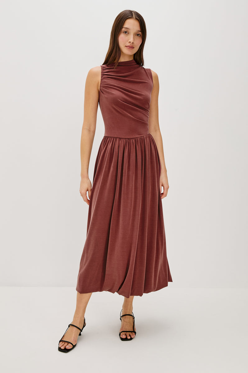 Rails Women's Brina Draped Modal Midi-Dress - Oxblood