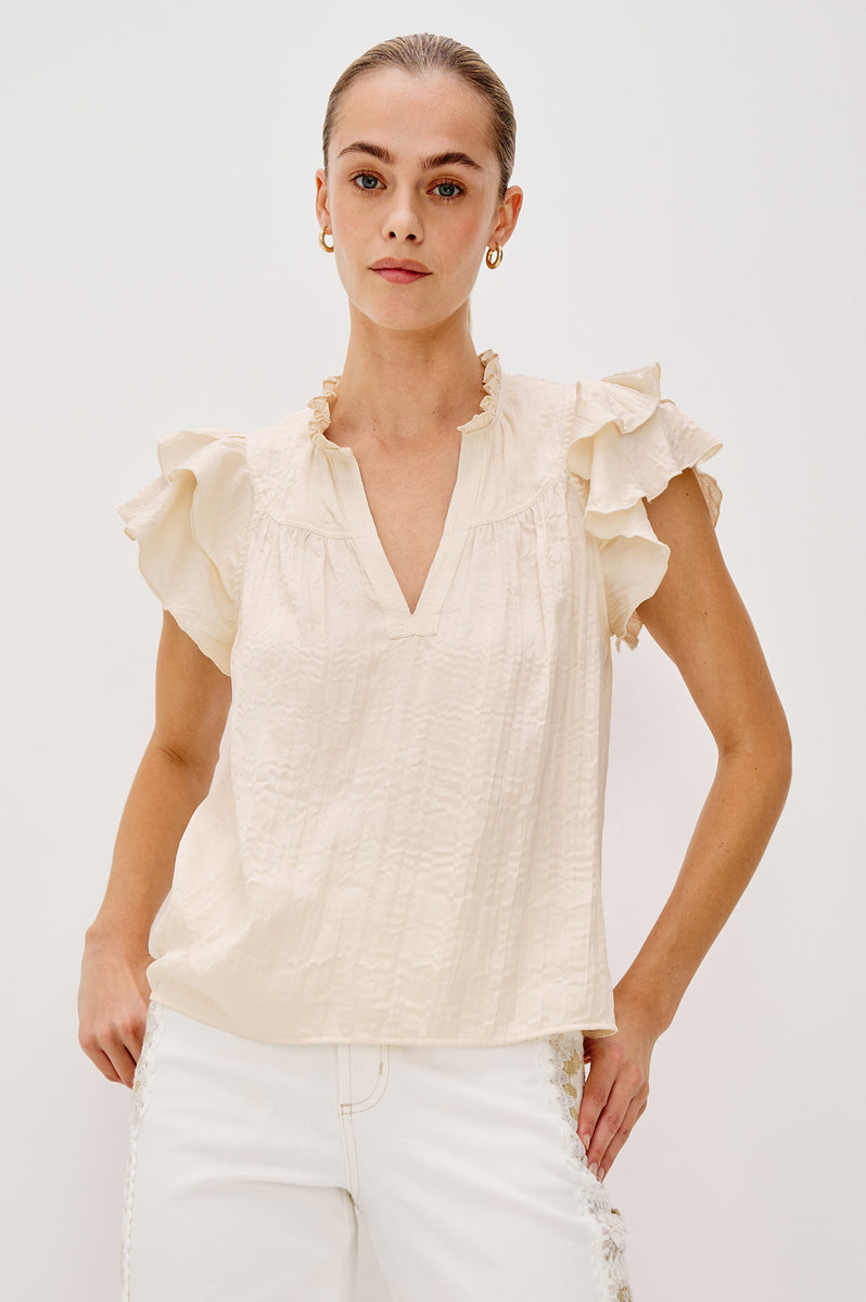 トップス Avrill ribbon tops Ivory ANDMARY】Avrill ribbon tops