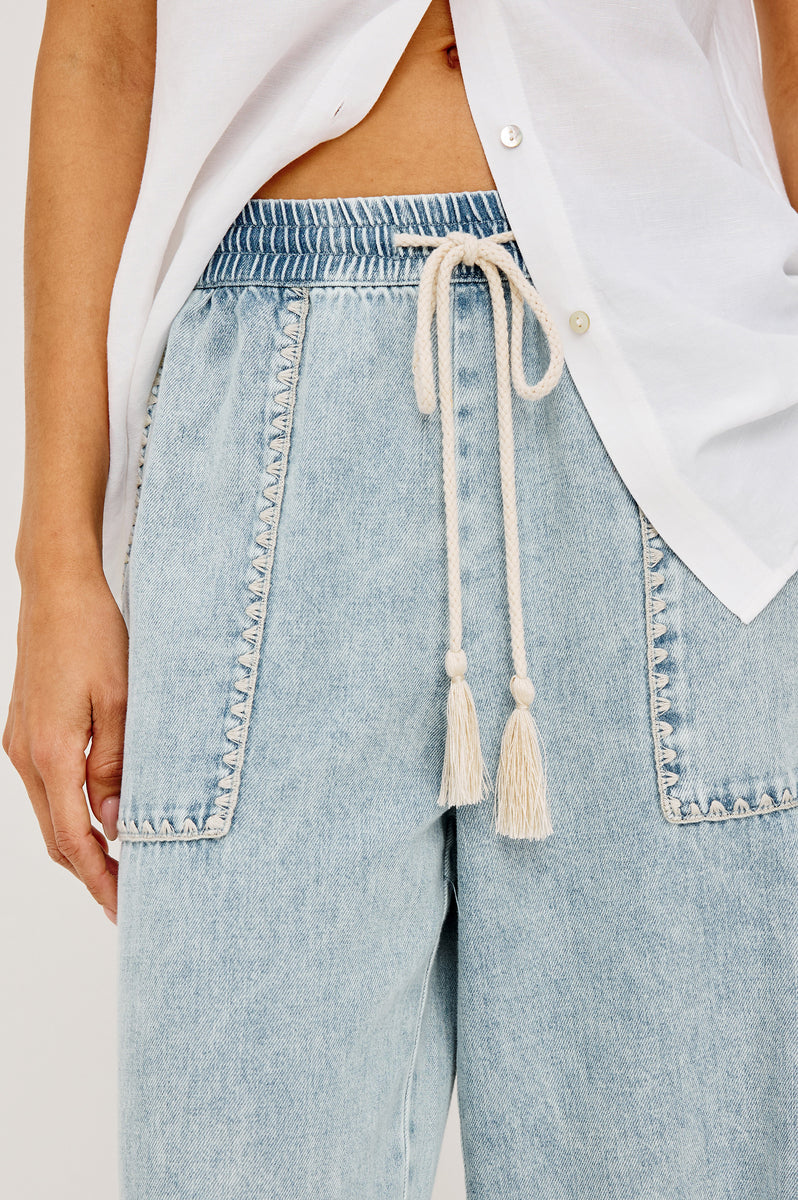 CAMPO PANT - BLEACHED INDIGO BLANKET STITCH – Rails