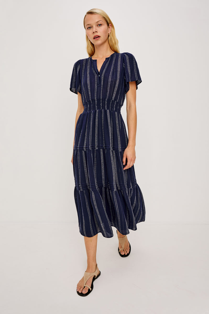 CANNES DRESS - MARINA STRIPE – Rails