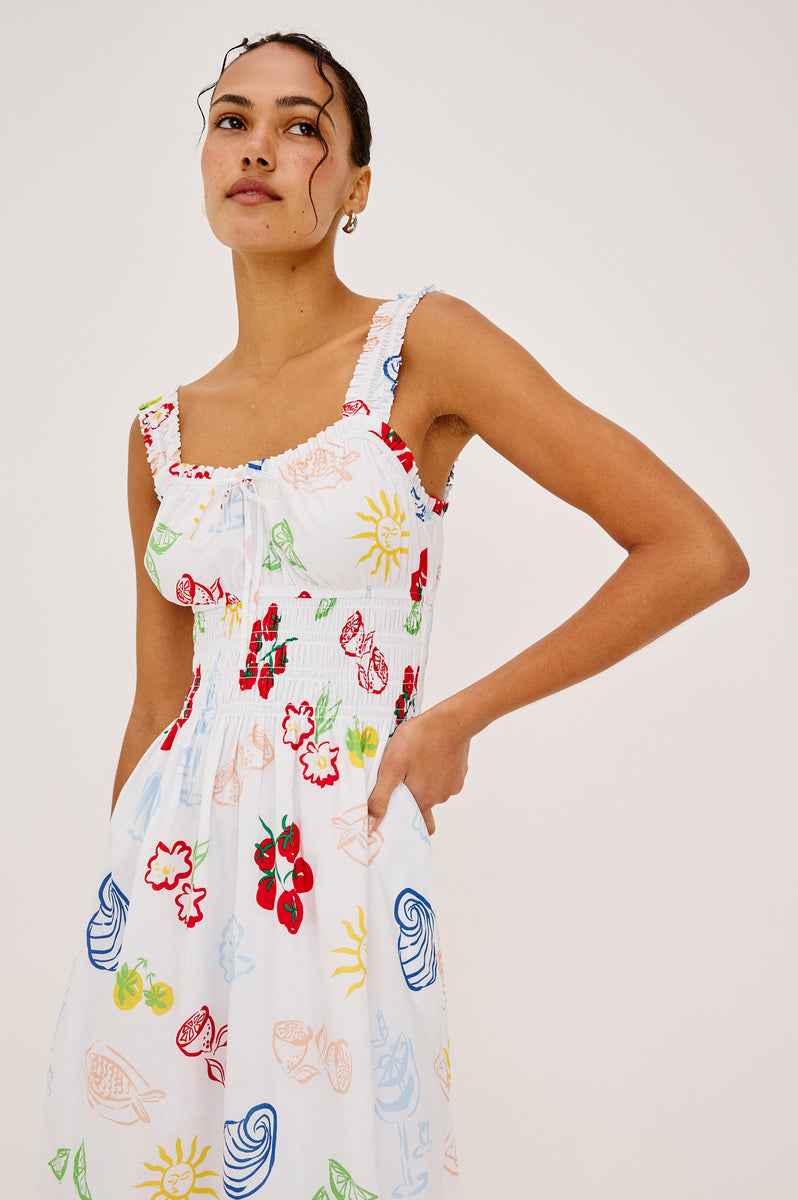 ましろ☆ Capri Lemon Print Dress White RAILS X GIADZY CAPRI DRESS - WHITE ANTIPASTI – Rails