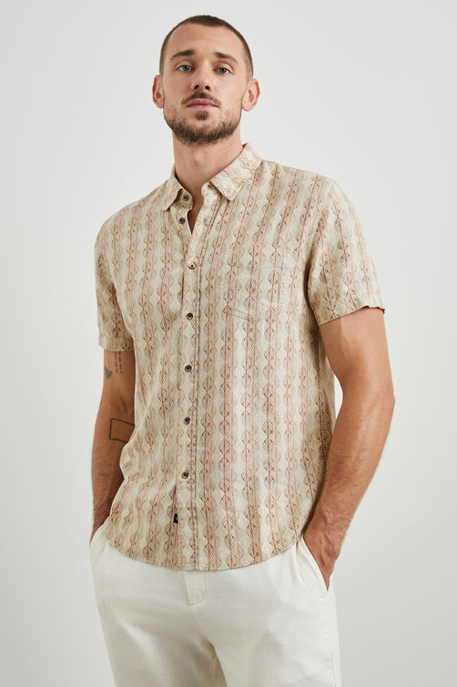 CARSON SHIRT - CHERUB SPRING OCHRE - FRONT BODY