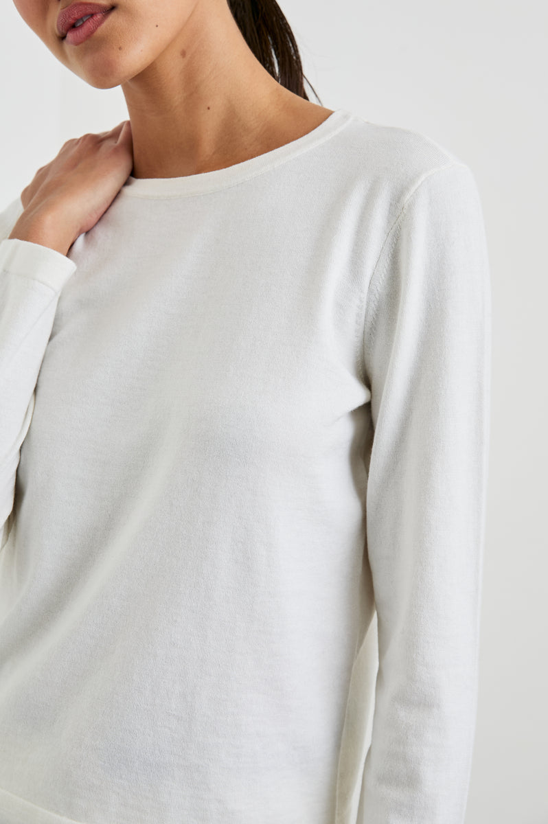 COTTON CASHMERE LONG SLEEVE T-SHIRT WHITE – Rails