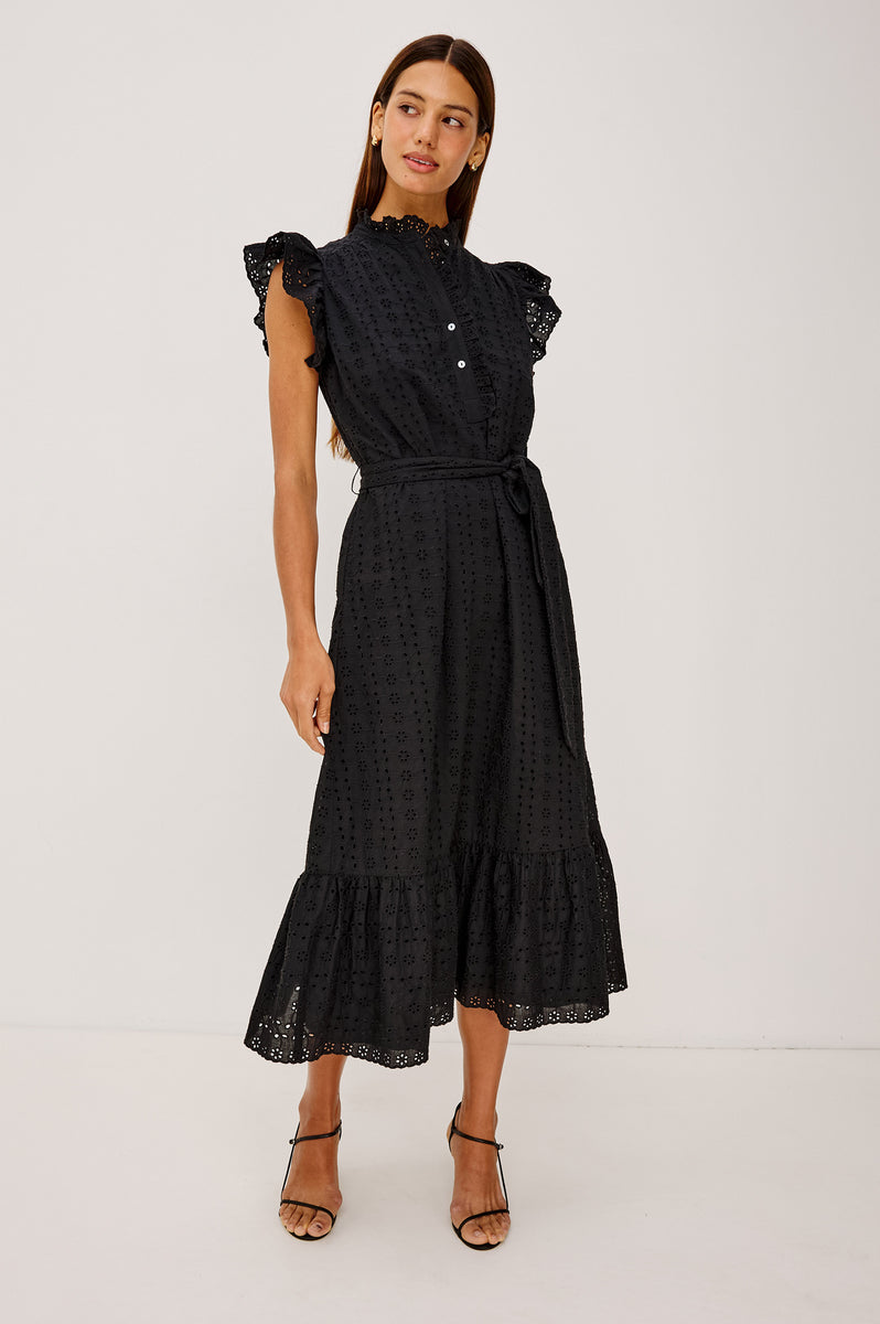 DARCY DRESS - BLACK EYELET – Rails