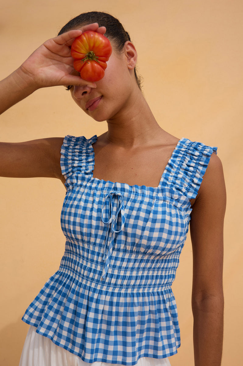 RAILS X GIADZY DONNA TOP - AZURE GINGHAM – Rails
