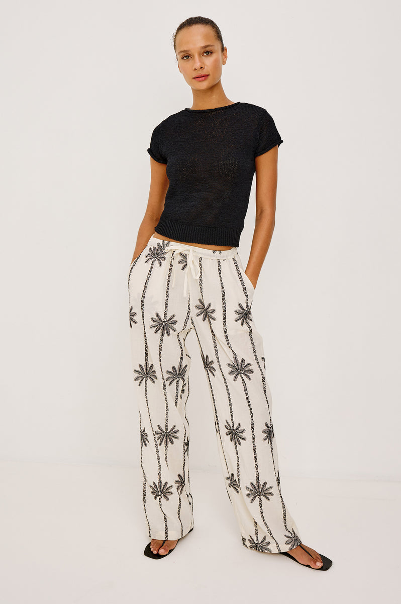 EMMIE PANT - EMBROIDERED PALMS – Rails