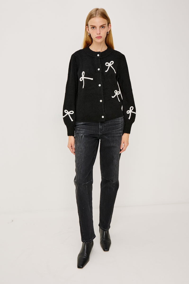FRANCESCA CARDIGAN - BLACK IVORY – Rails