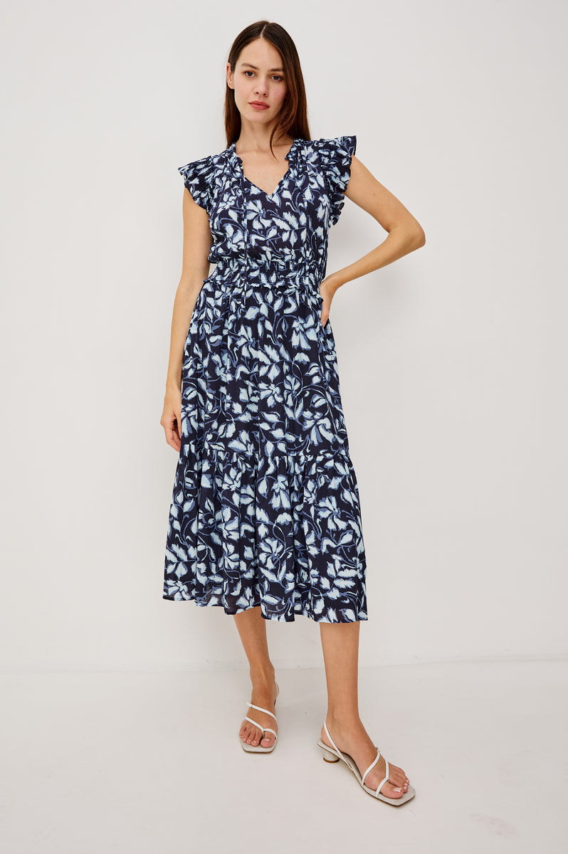 Rails | Garden Dress - Navy Jasmine | Premium Linen | Size XL