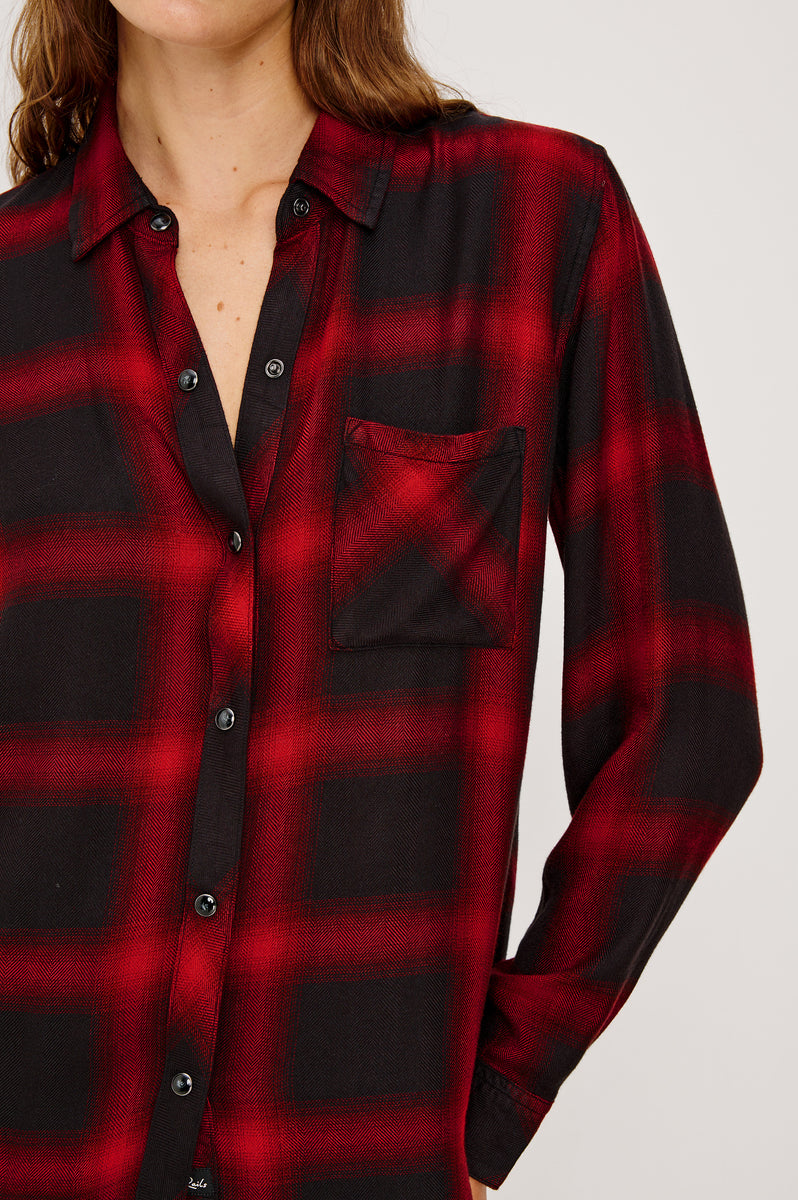 HUNTER SHIRT - DIFFUSED CARDINAL BLACK – Rails