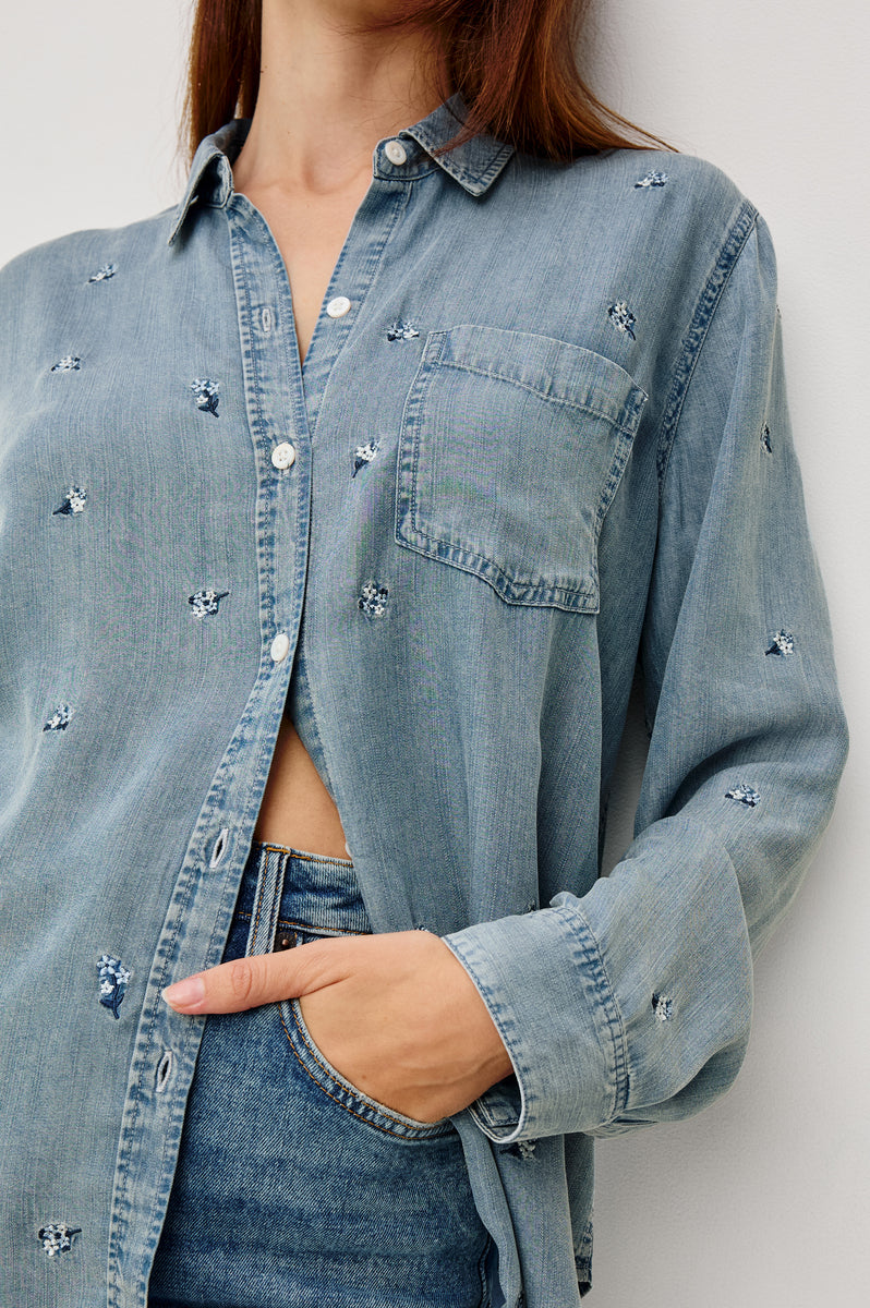 INGRID SHIRT - BLUE BLOSSOMS – Rails