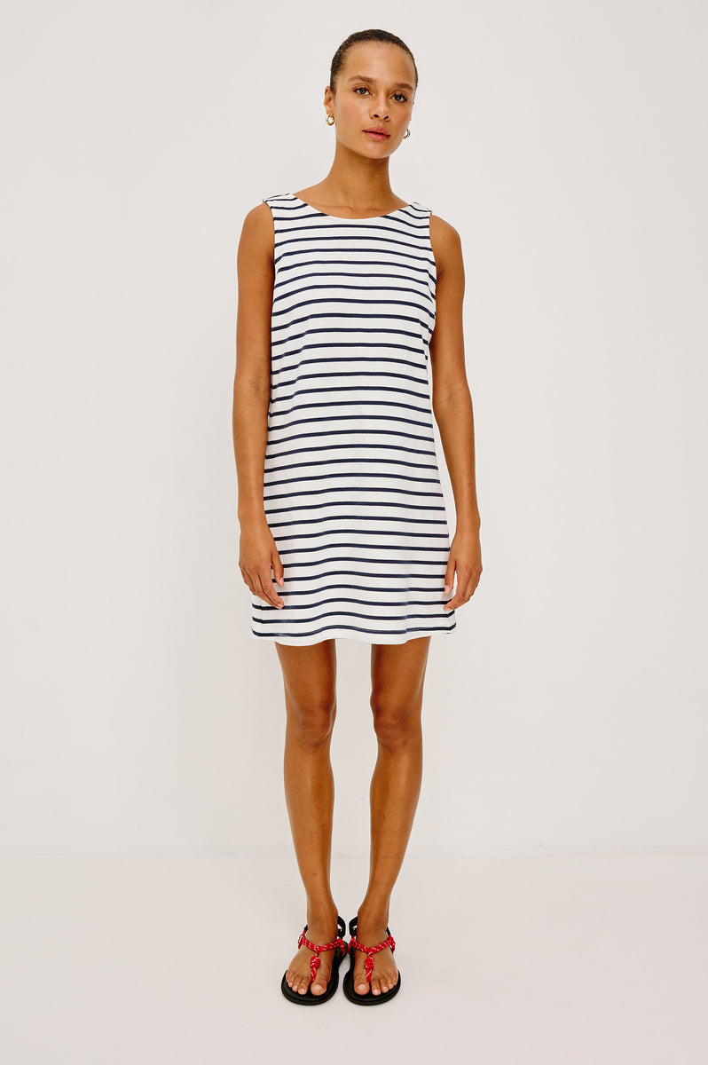 KAYLEE DRESS - IVORY NAVY STRIPE  Rails