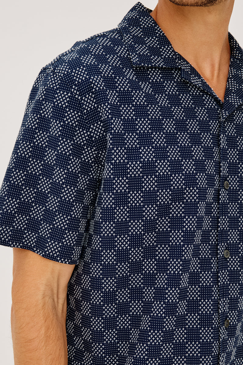 KIN SHIRT - NAVY SASHIKO – Rails
