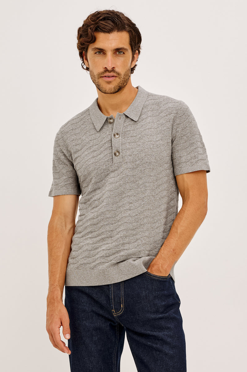 LINDEN POLO SHIRT - HEATHER GREY PRISM – Rails