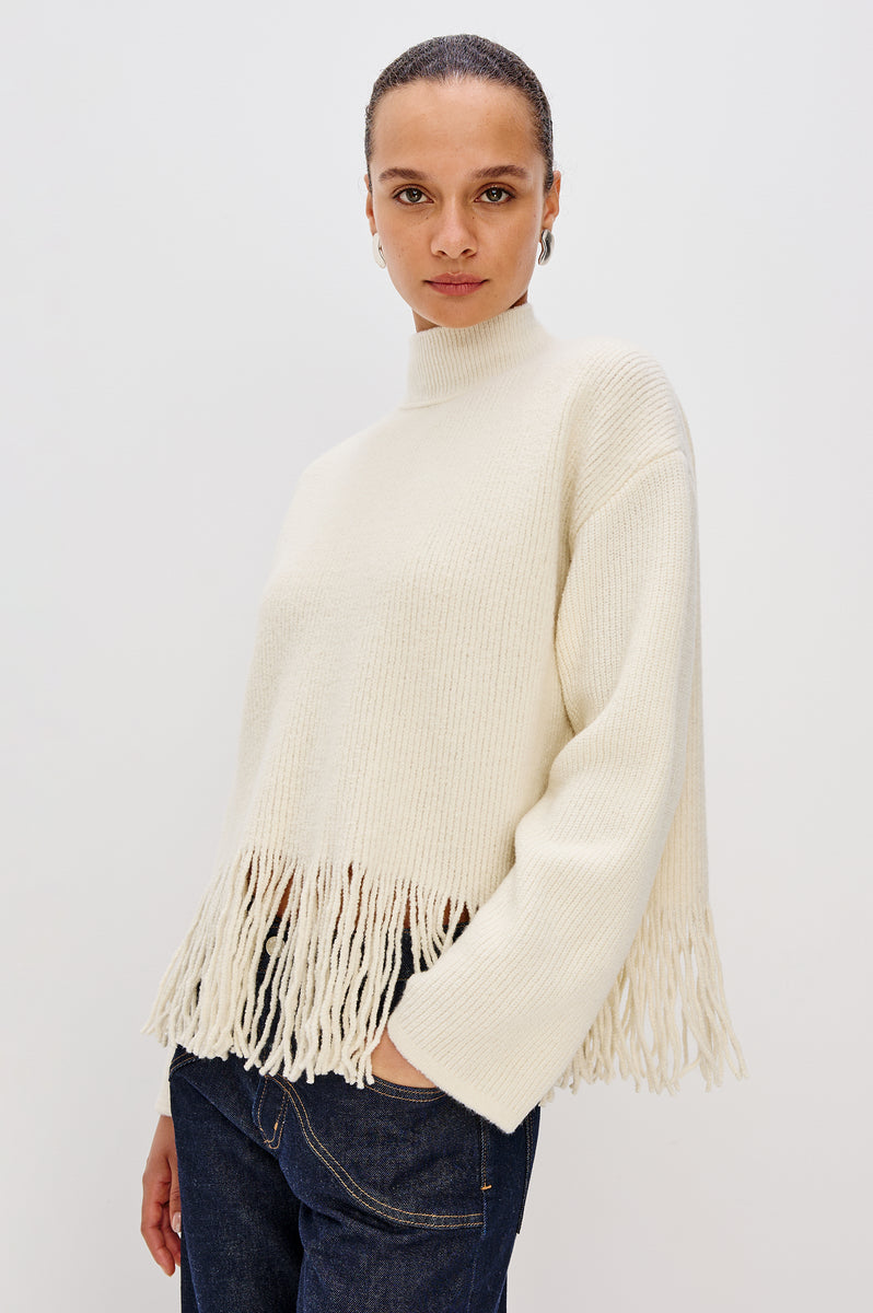 LISE SWEATER - IVORY FRINGE – Rails