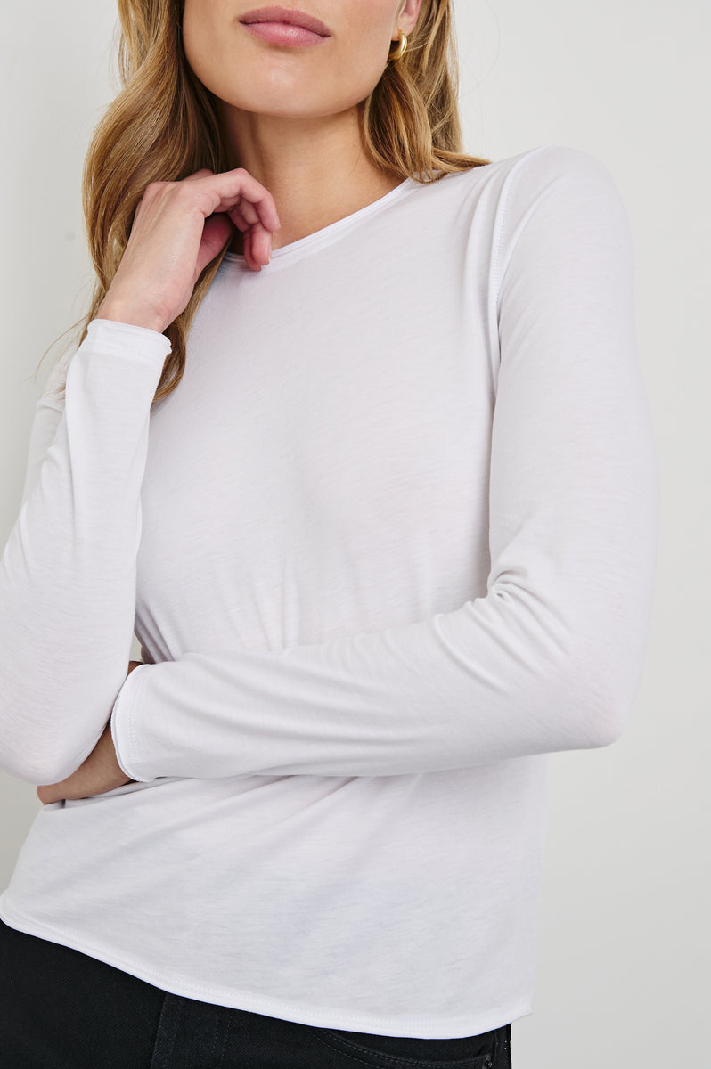 Emmalise Women's Long Sleeve V-Neck T-Shirt 3-Pack - White, Charcoal, Gray, Size 1XL - View #6