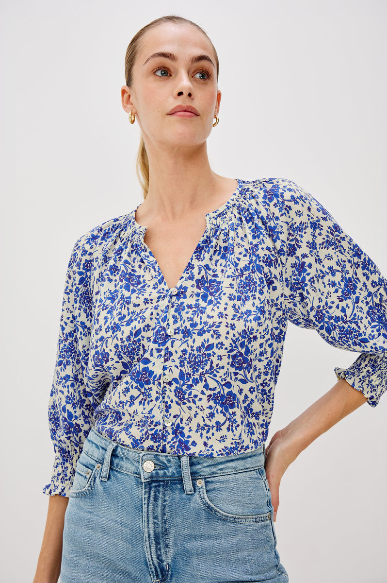 MARIAH SHIRT - BLUE MARGUERITE – Rails