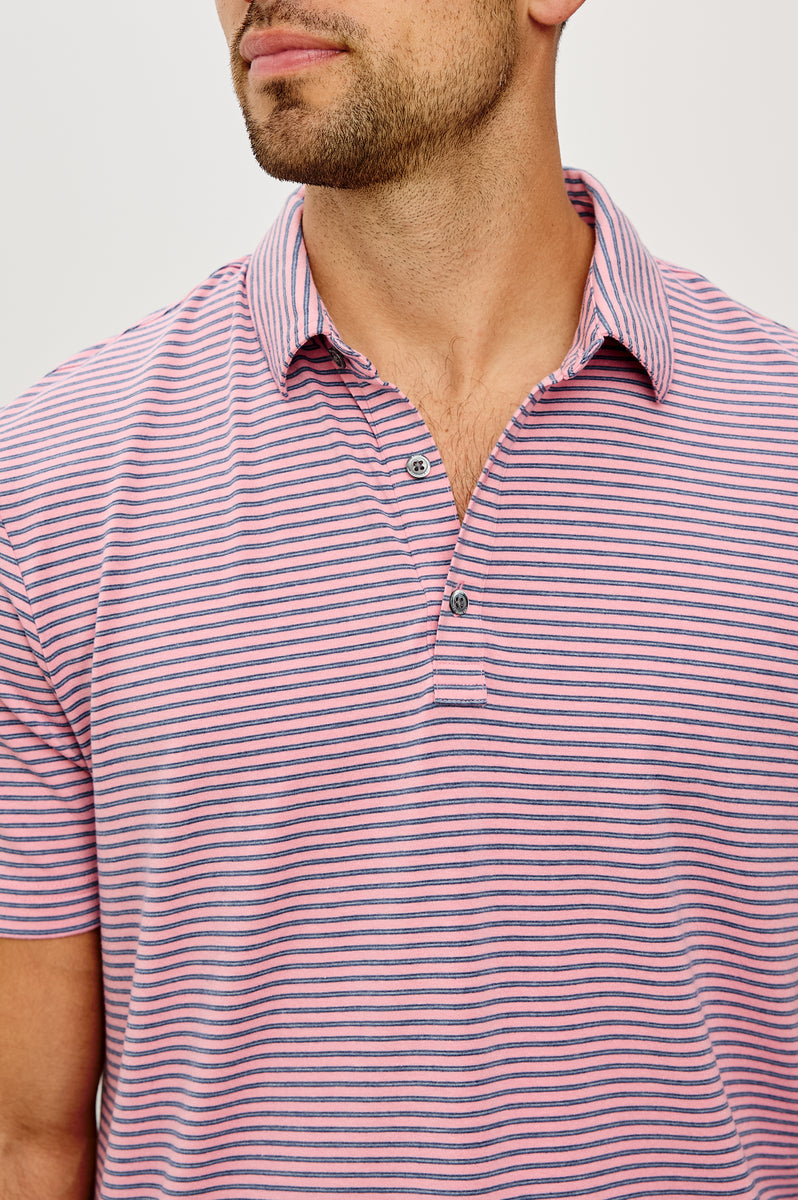 MERCED GOLF POLO SHIRT - HIBISCUS MIRAGE STRIPE – Rails