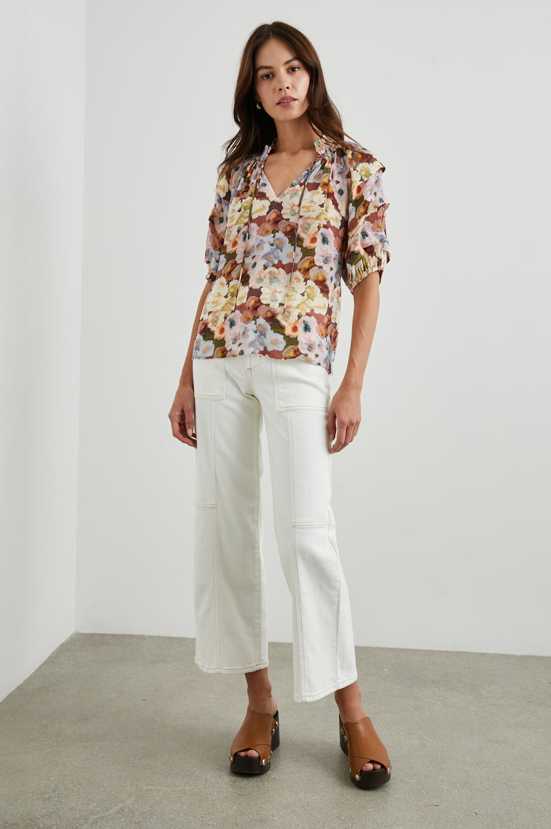 トップス MURRAL | FRAMED FLOWER BLOUSE MURRAL ミューラル Framed flower topブラウス