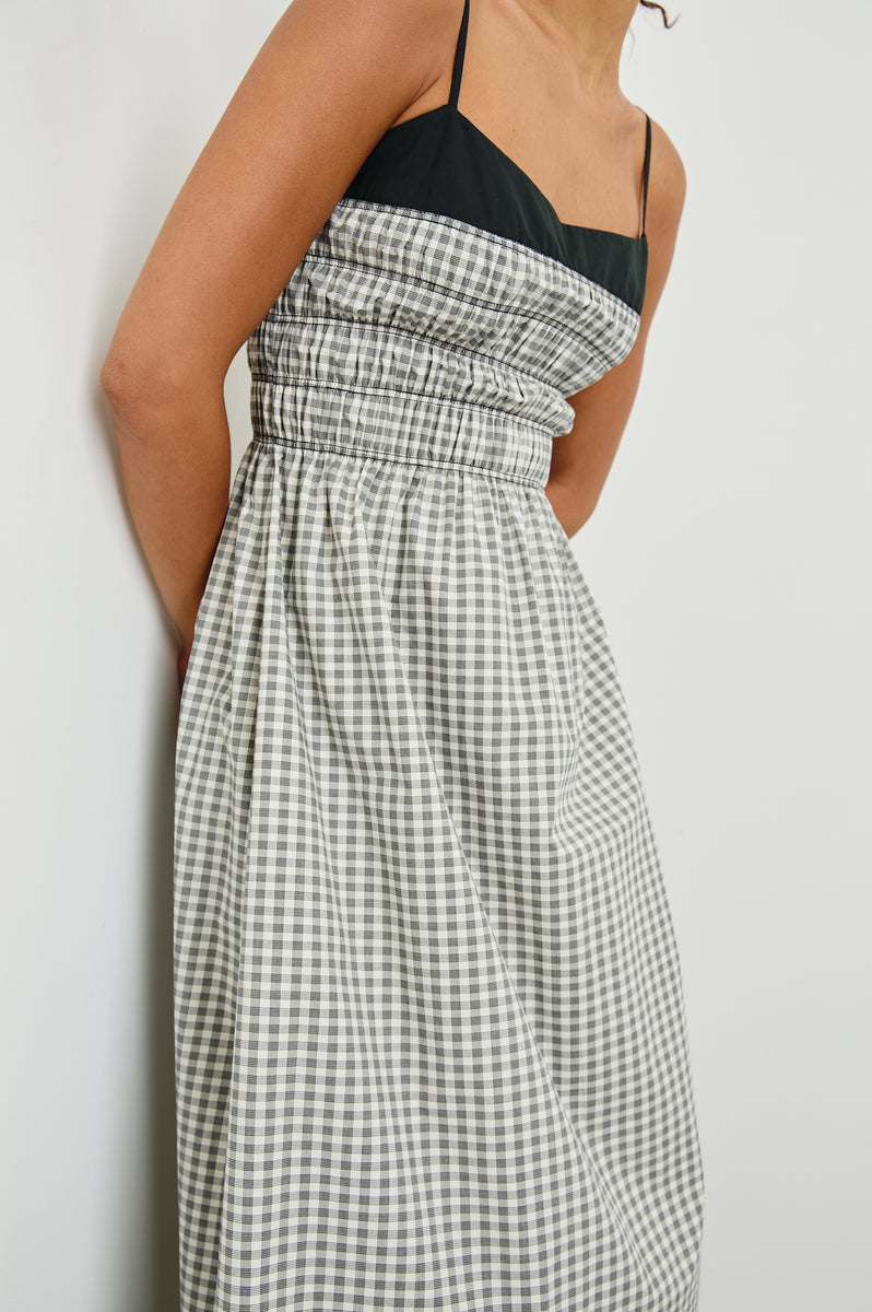 PRIMROSE DRESS - IVORY JET GINGHAM – Rails