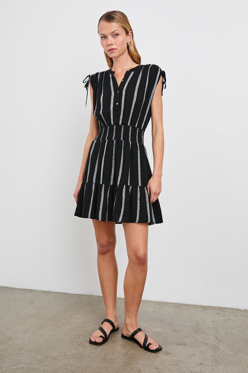 SAMINA DRESS - ASH LENO STRIPE – Rails
