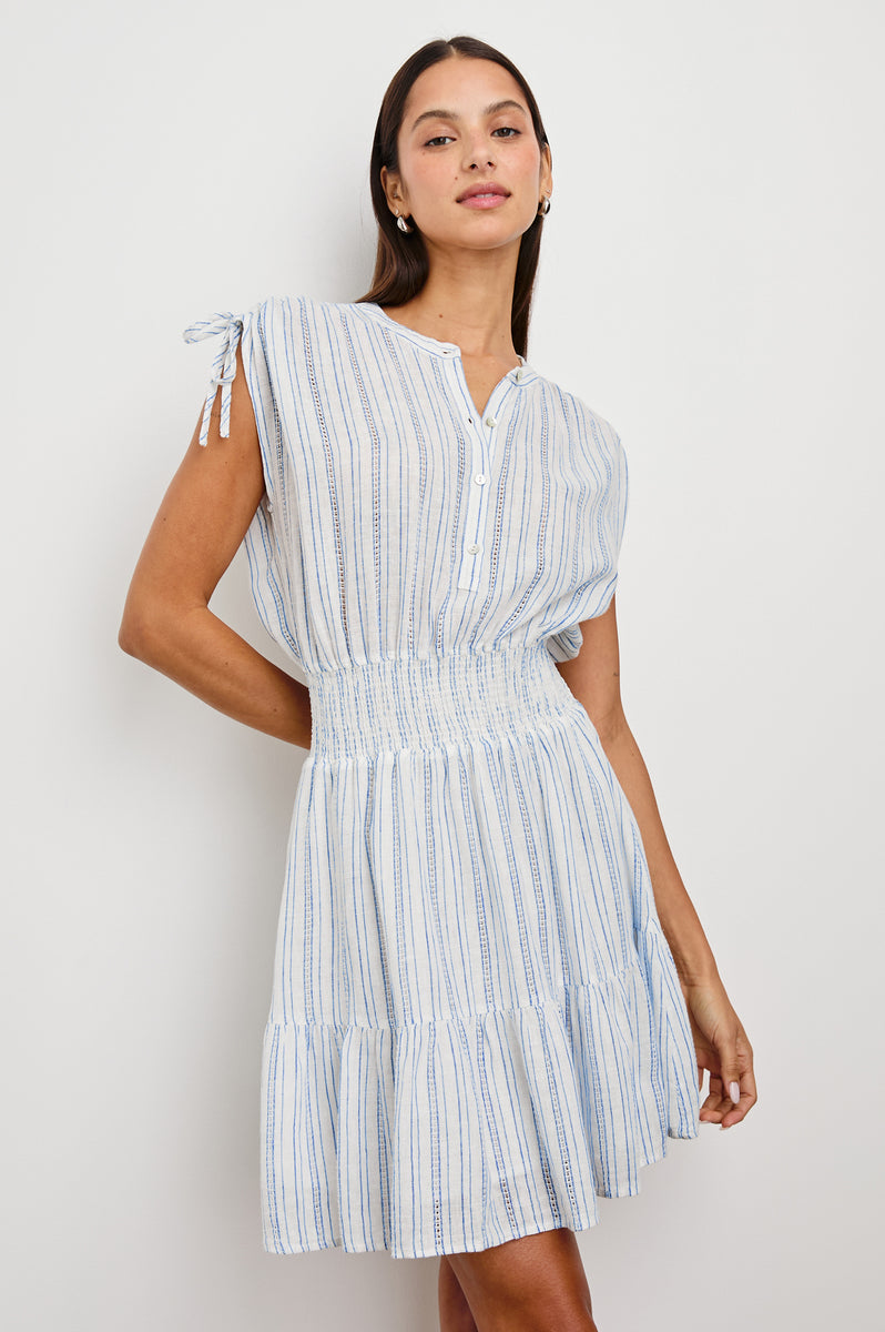 grey and white stripe dress Grey/Multi Stripe Wrap Shirt Dress | WHISTLES
