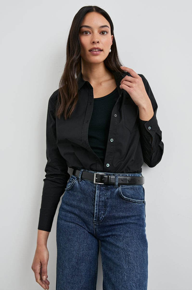 トップス andmary Luca stitch tops black TOPS
