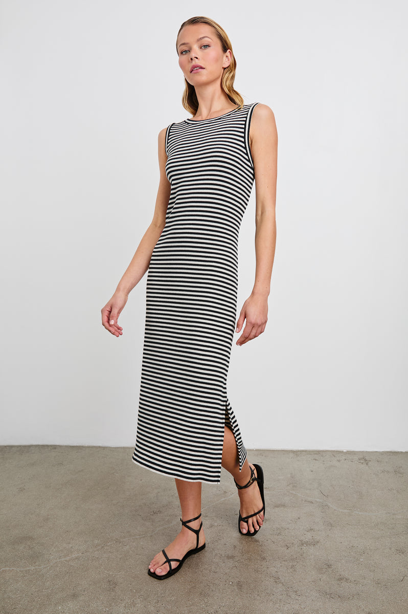 THE TANK DRESS - BLACK BIRCH STRIPE  Rails