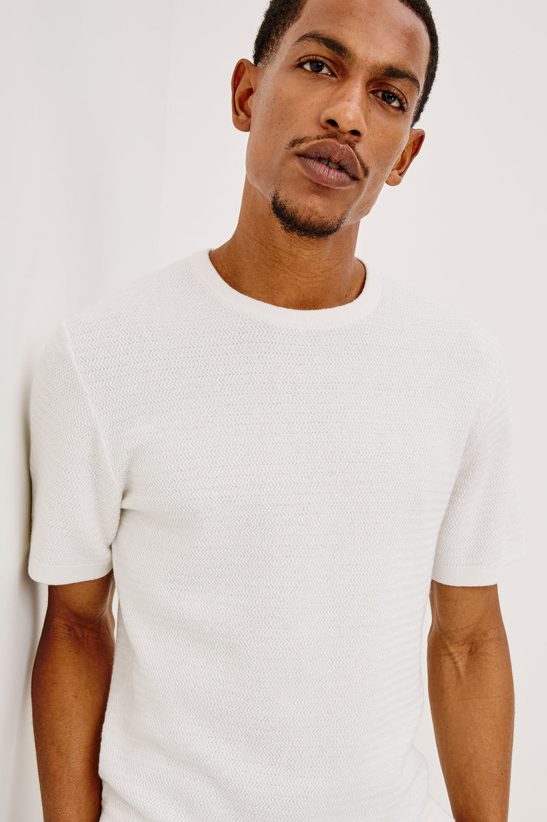 THEO SHORT SLEEVE SWEATER - PORCELAIN – Rails