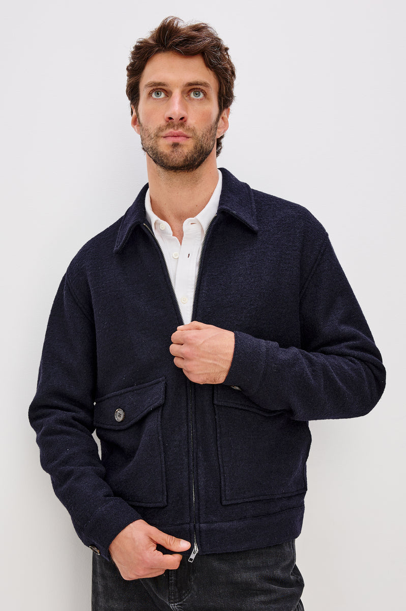 ジャケット・アウター COLIN HARVEY Blouson Navy swag TILLMAN-NAVY-BOUCLE-