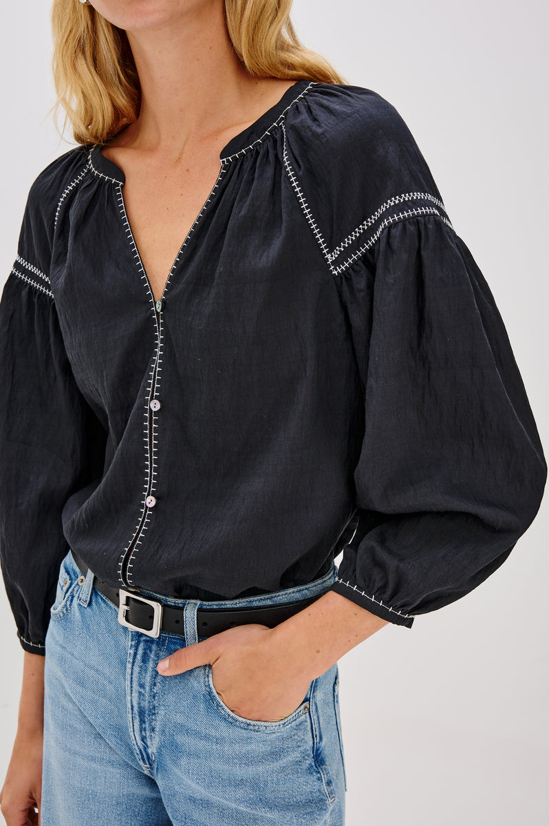 トップス papier denim louise blouse/black EDIT.FOR LULU - papier Louise blouse/blackの通販 by tsubasa