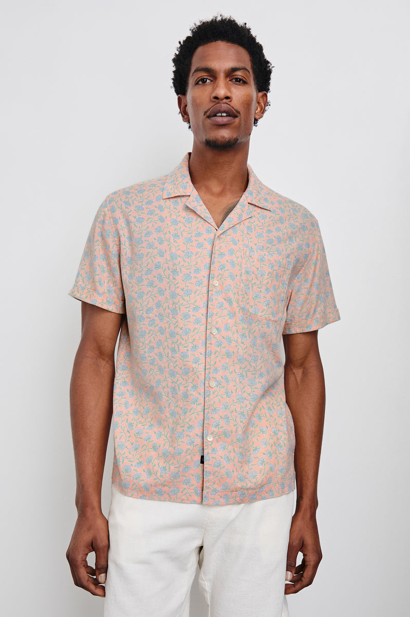 Guess Short Sleeve Round Neck Guess Script Tee in Misty Teal