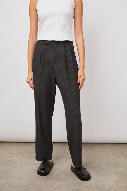 TAY CHARCOAL PINSTRIPE PANT-FRONT