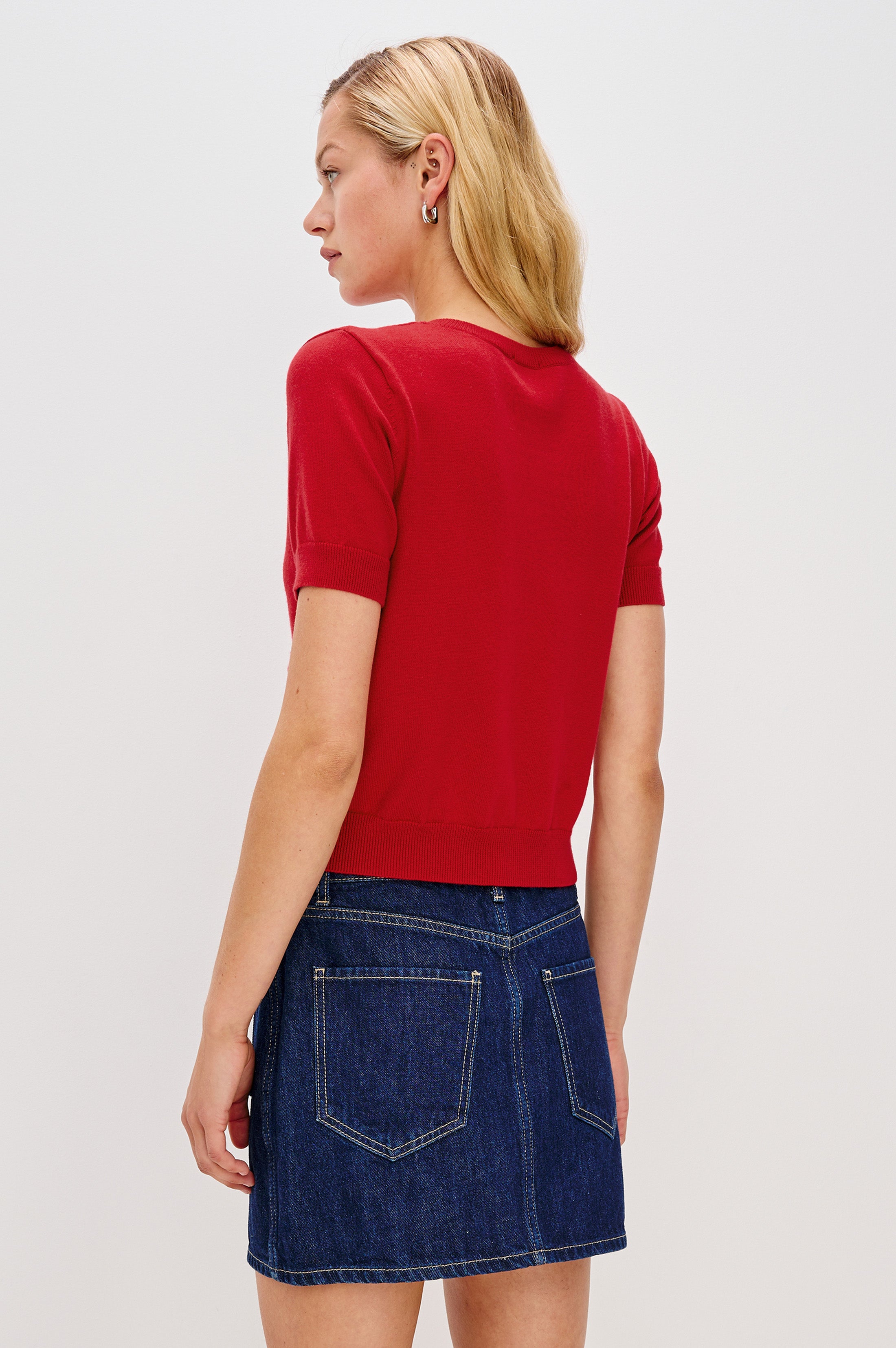 トップス andmary Rosie flower knit tops red ANDMARY】Rosie flower knit tops