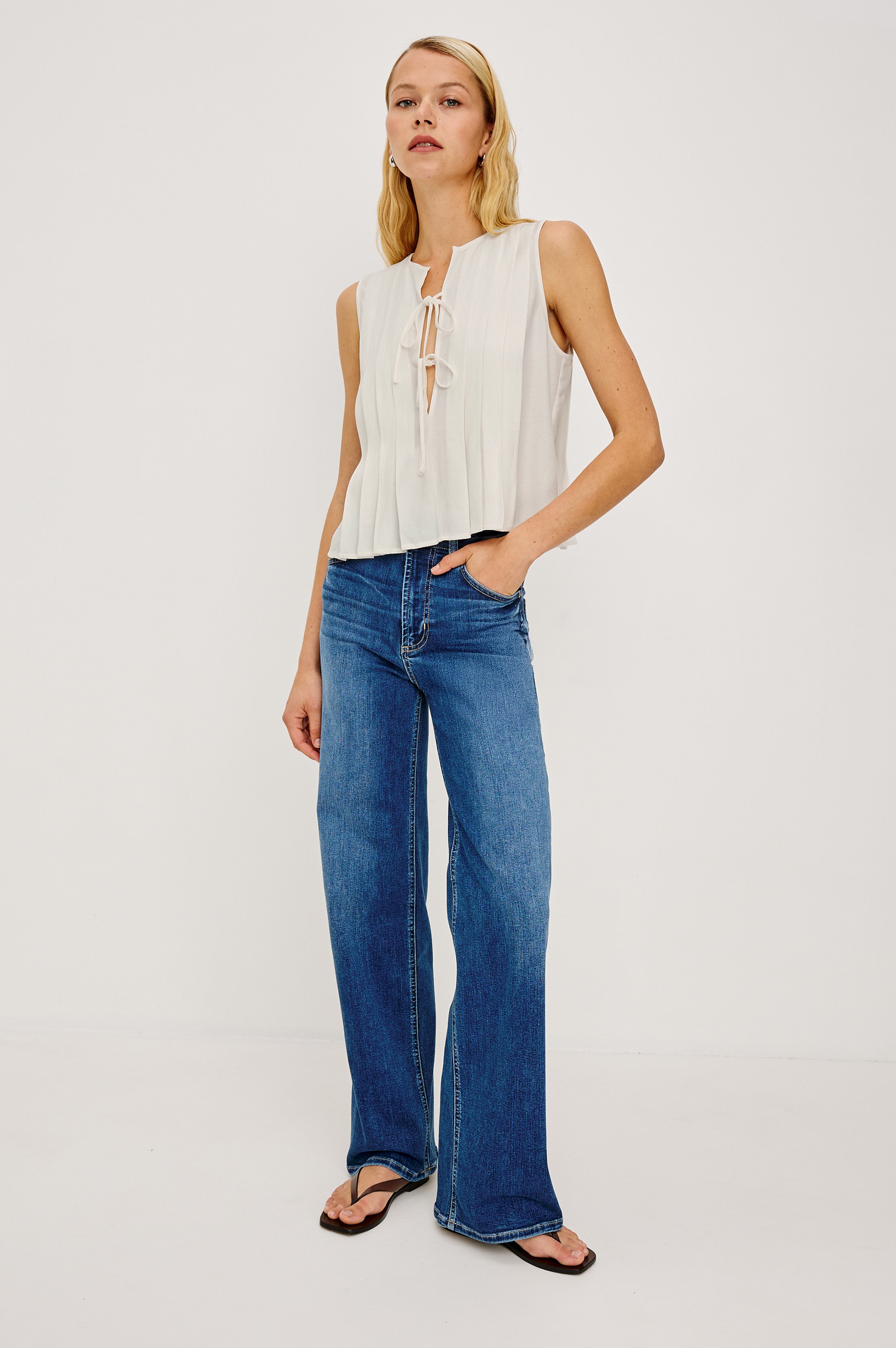 AJA TOP - IVORY LINEN – Rails