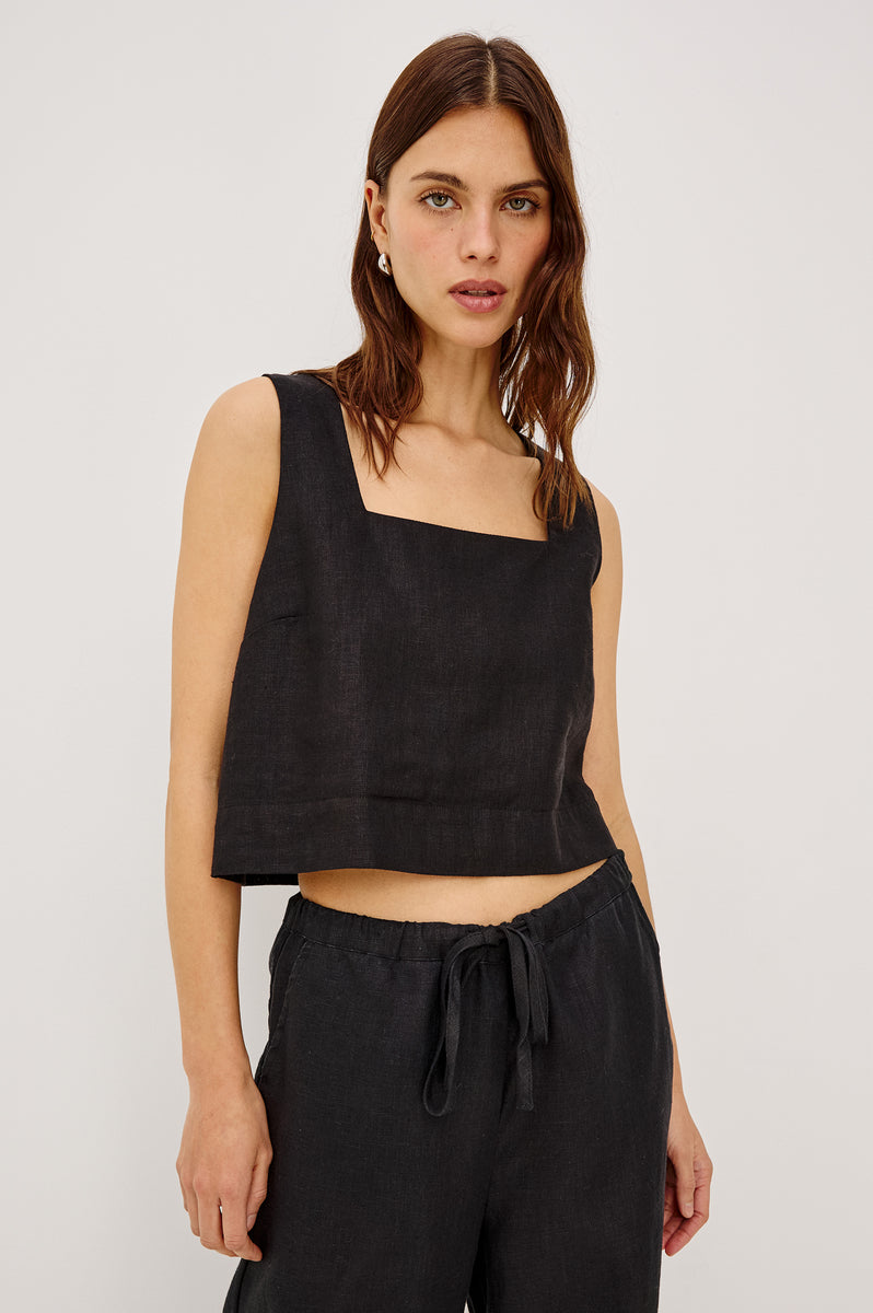 akiranaka(アキラナカ) Linen layered tops トップス LSPACE x Rails Akira Linen Embroidered Crop Top | Anthropologie