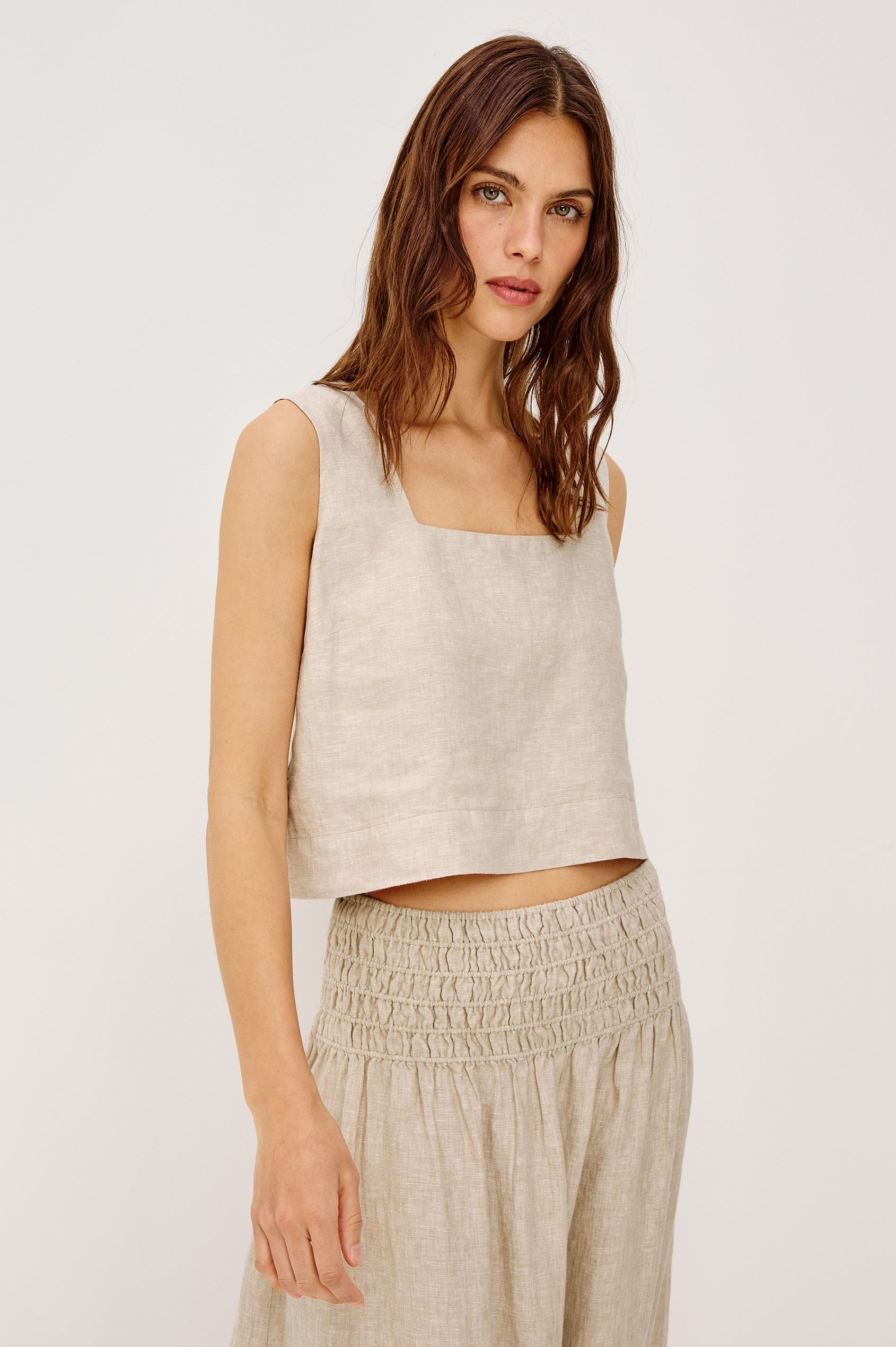 AKIRA TOP - HEATHERED FLAX