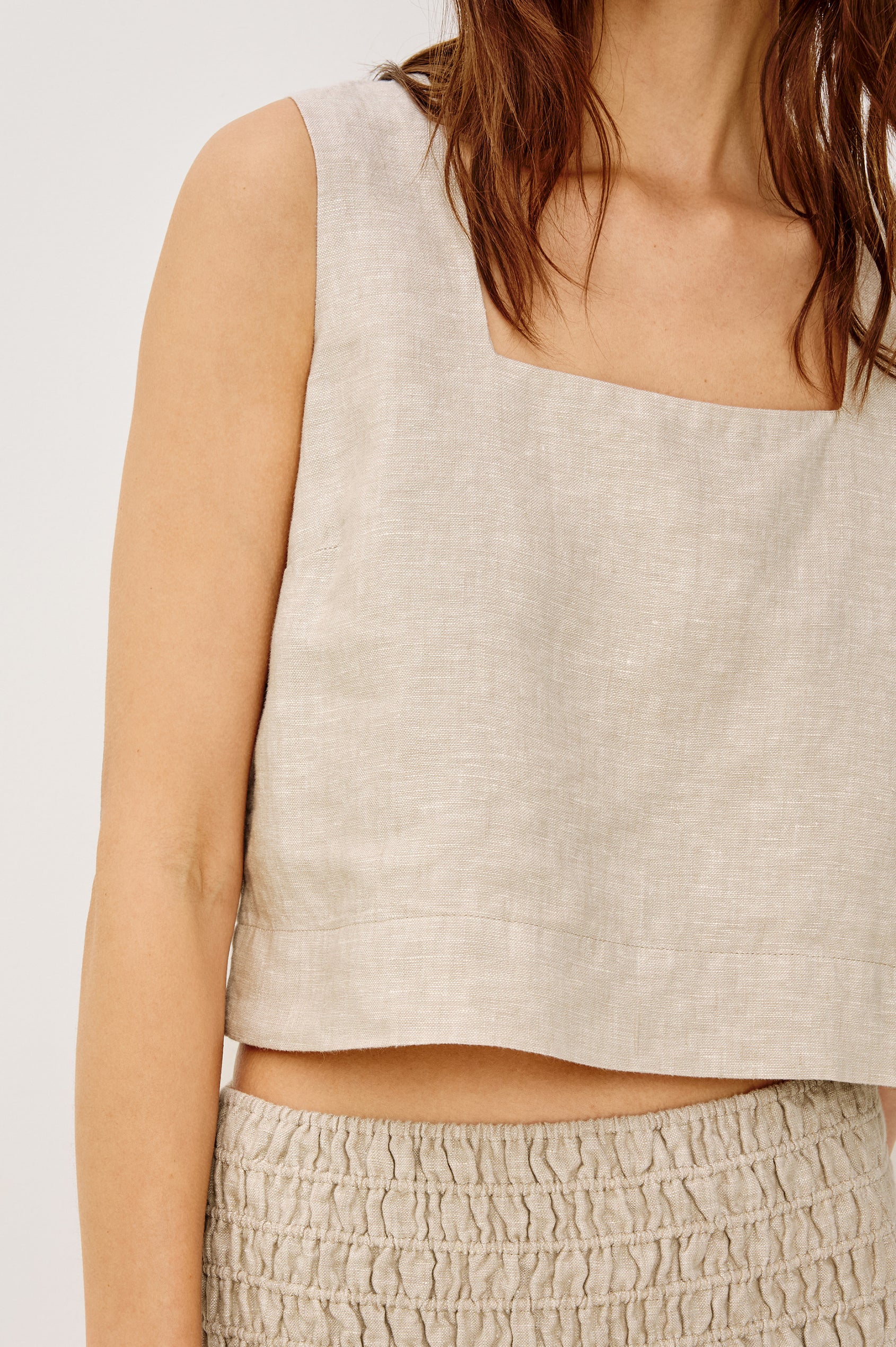 AKIRA TOP - HEATHERED FLAX