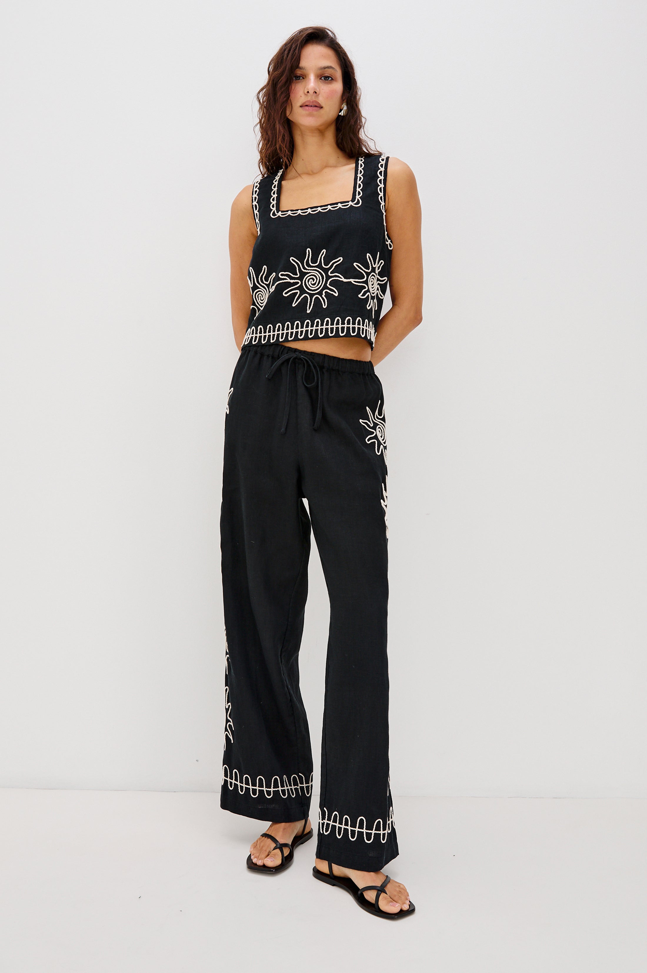 akiranaka(アキラナカ) Linen layered tops トップス AKIRA TOP - BLACK – Rails