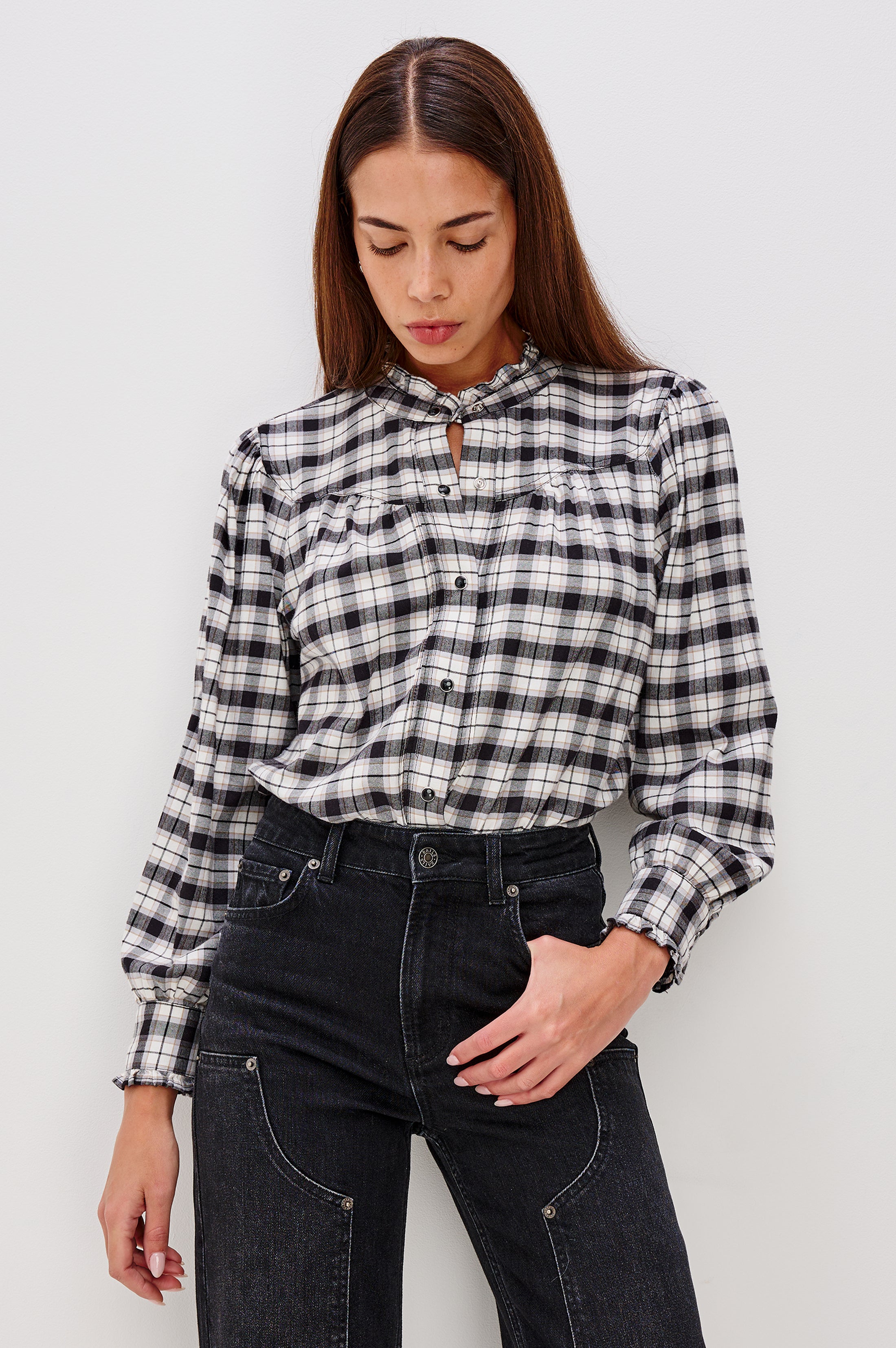 ALANNA SHIRT - CHOCOLATE CHIP – Rails