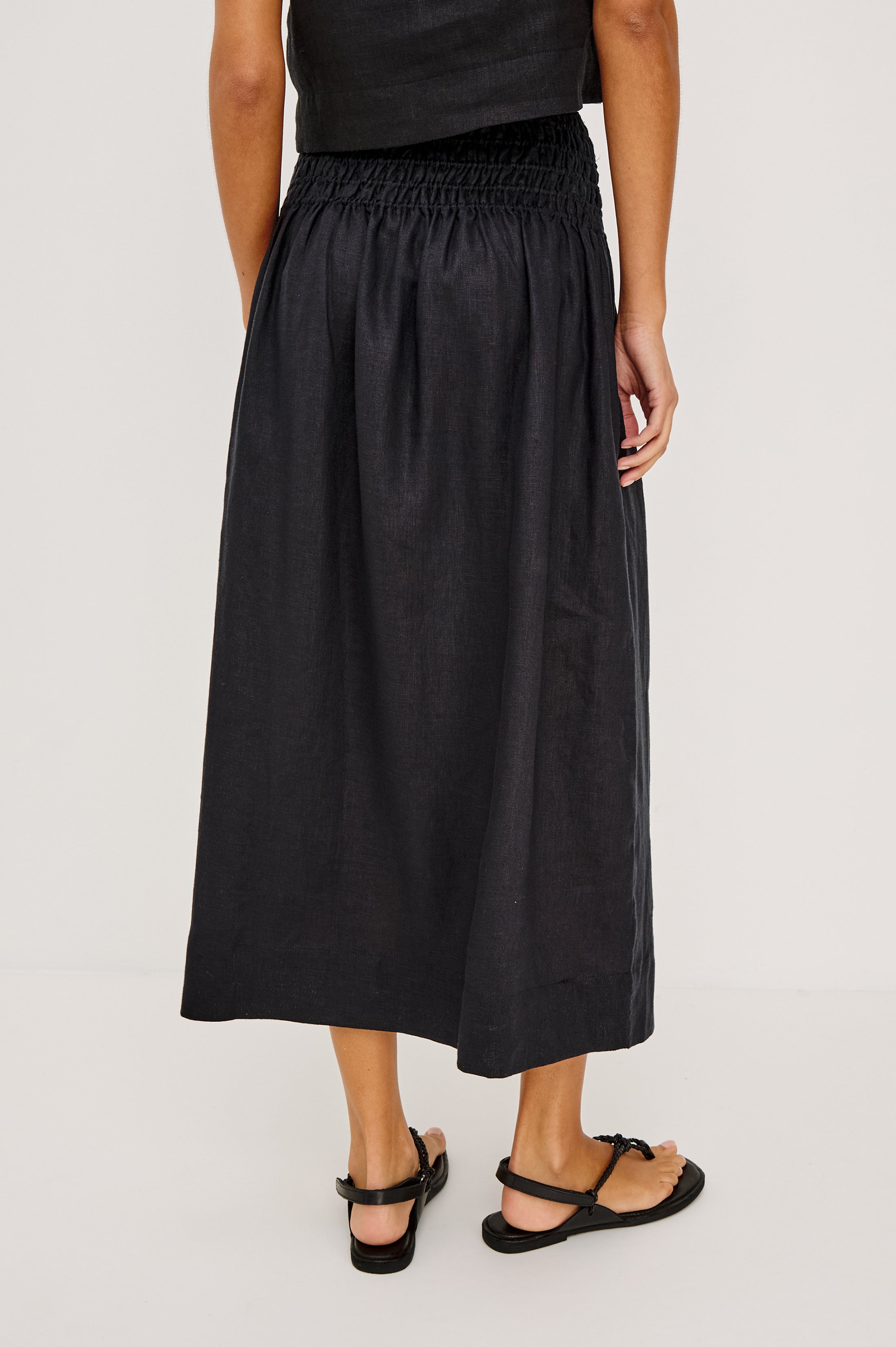 ALESSA SKIRT - BLACK LINEN – Rails