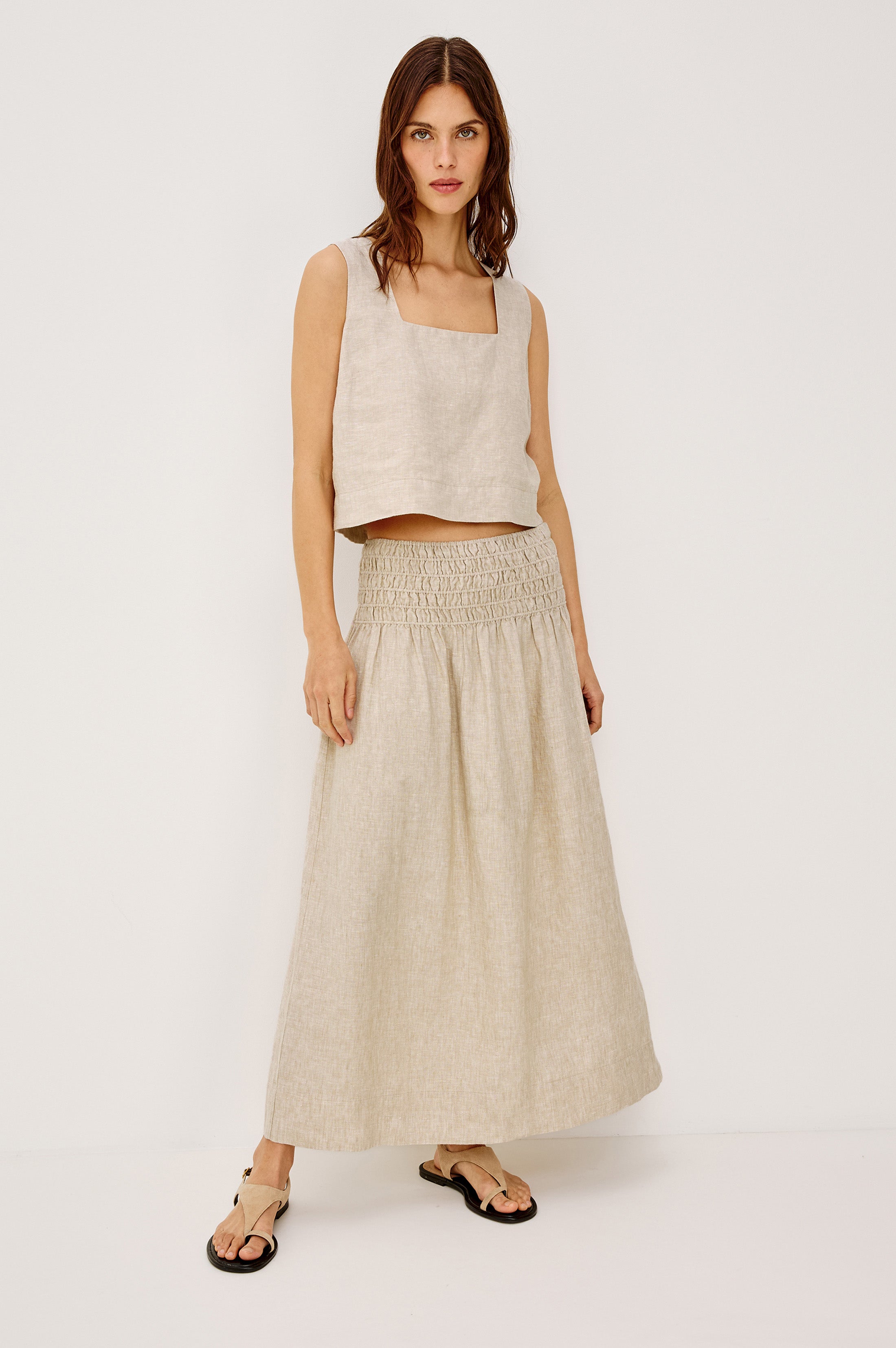 ALESSA SKIRT - HEATHERED FLAX – Rails