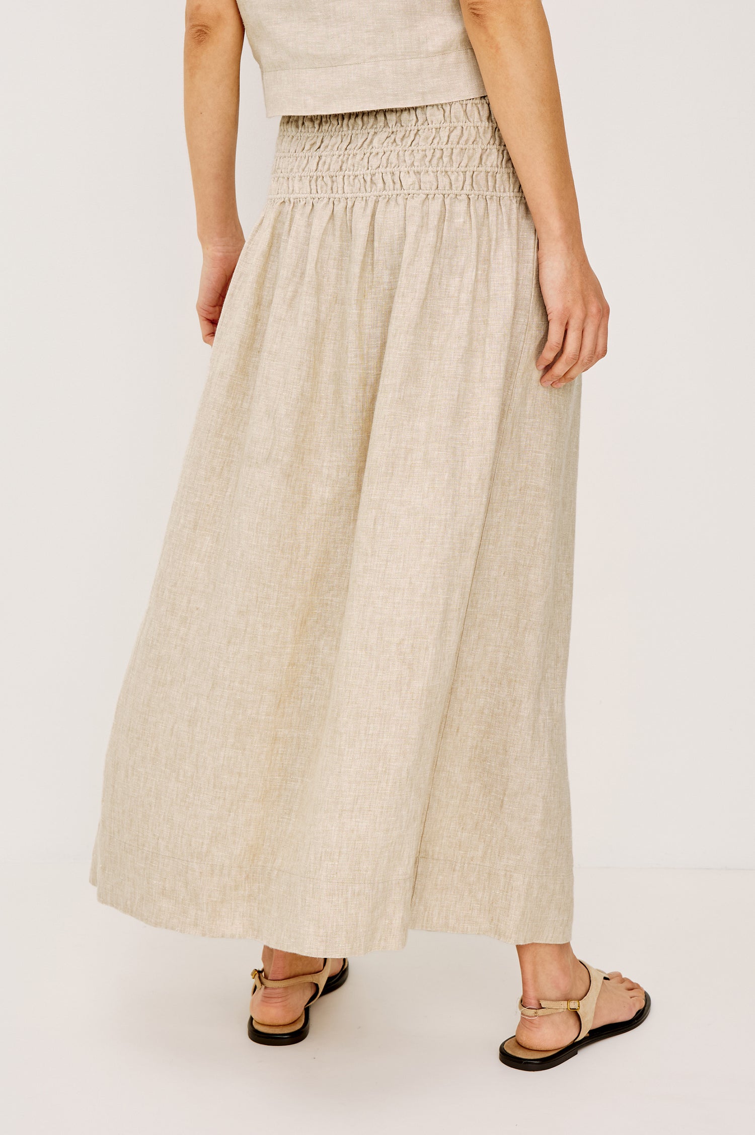 ALESSA SKIRT - HEATHERED FLAX