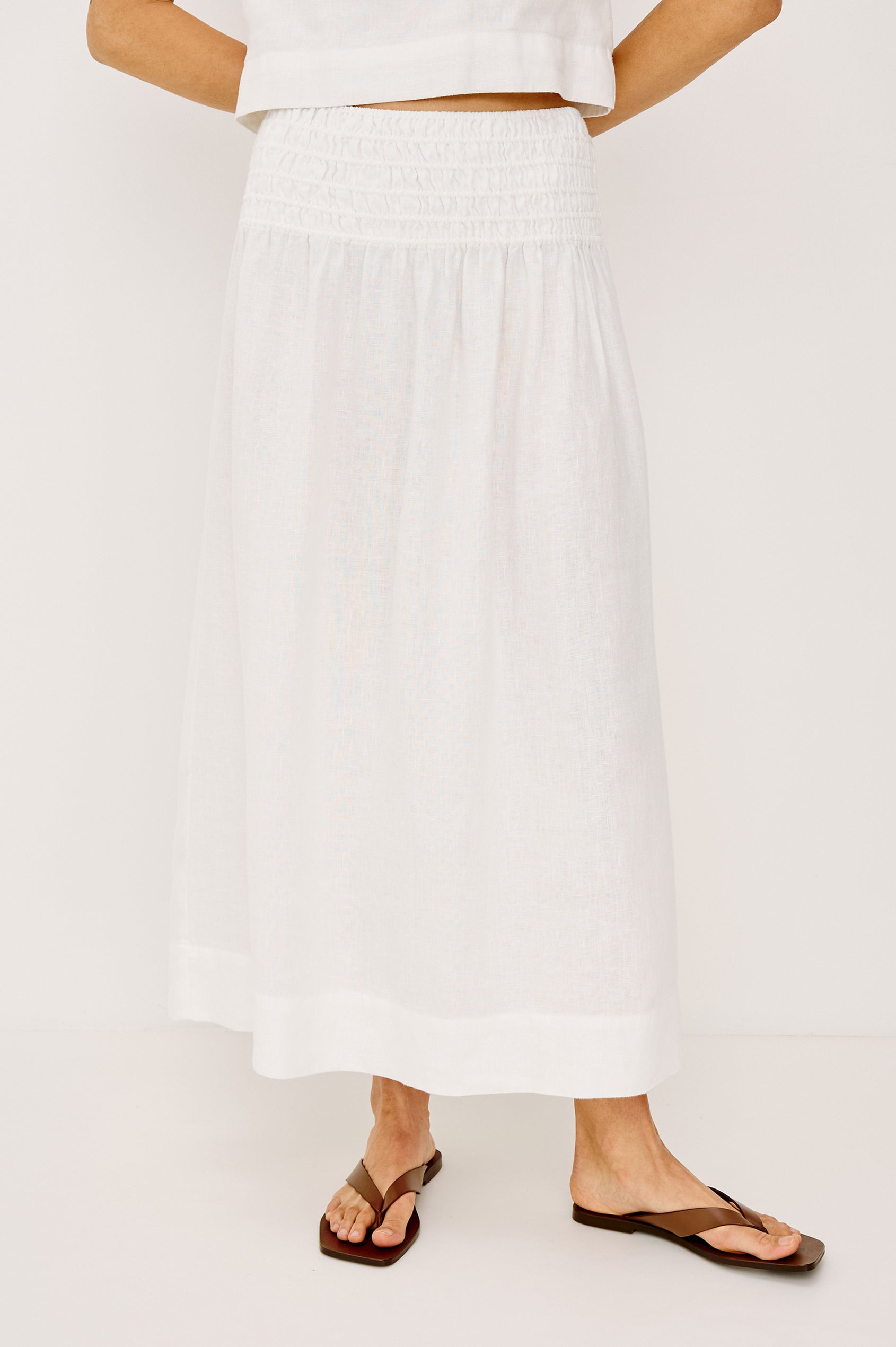 ALESSA SKIRT - WHITE LINEN