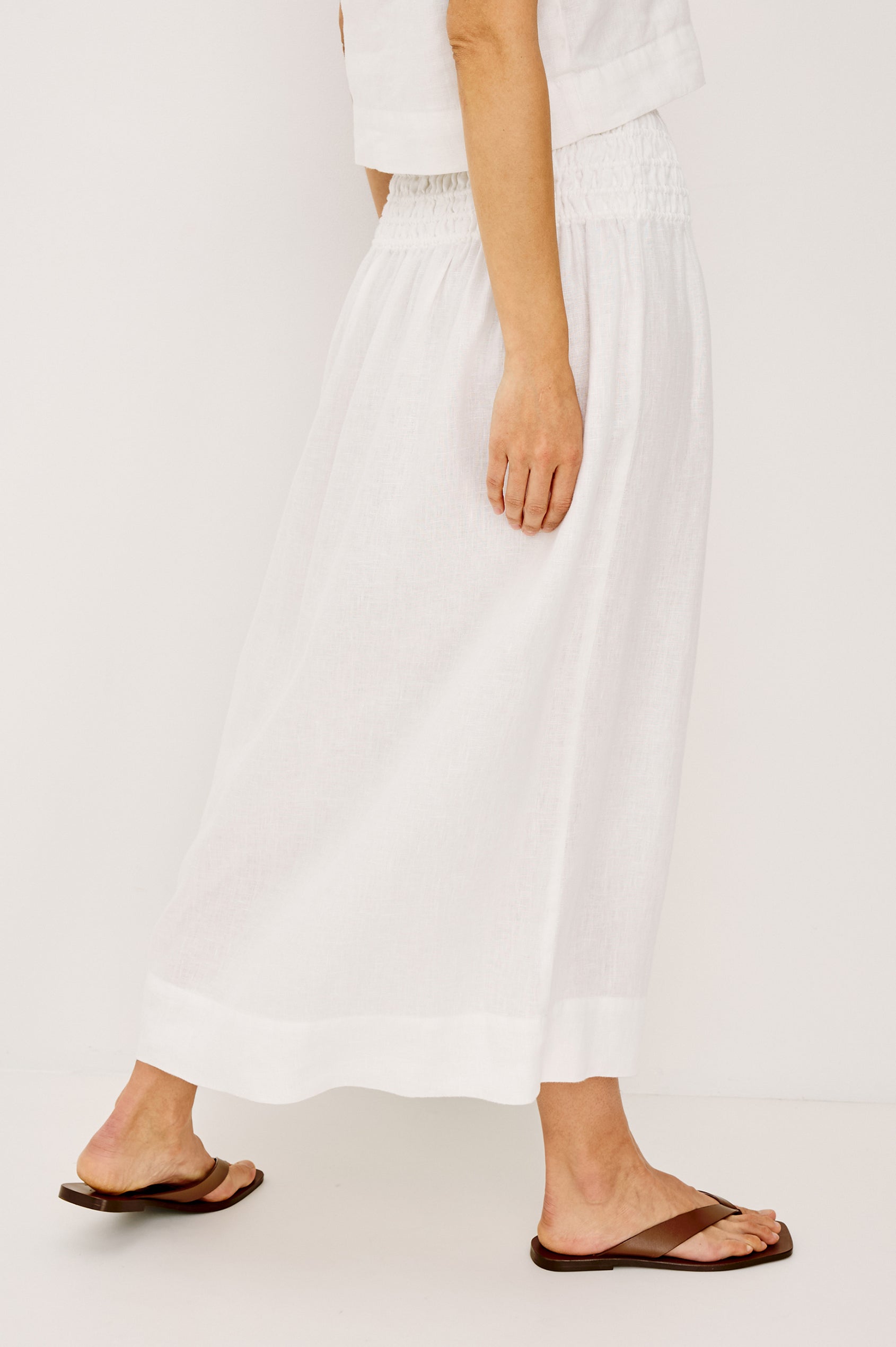 ALESSA SKIRT - WHITE LINEN