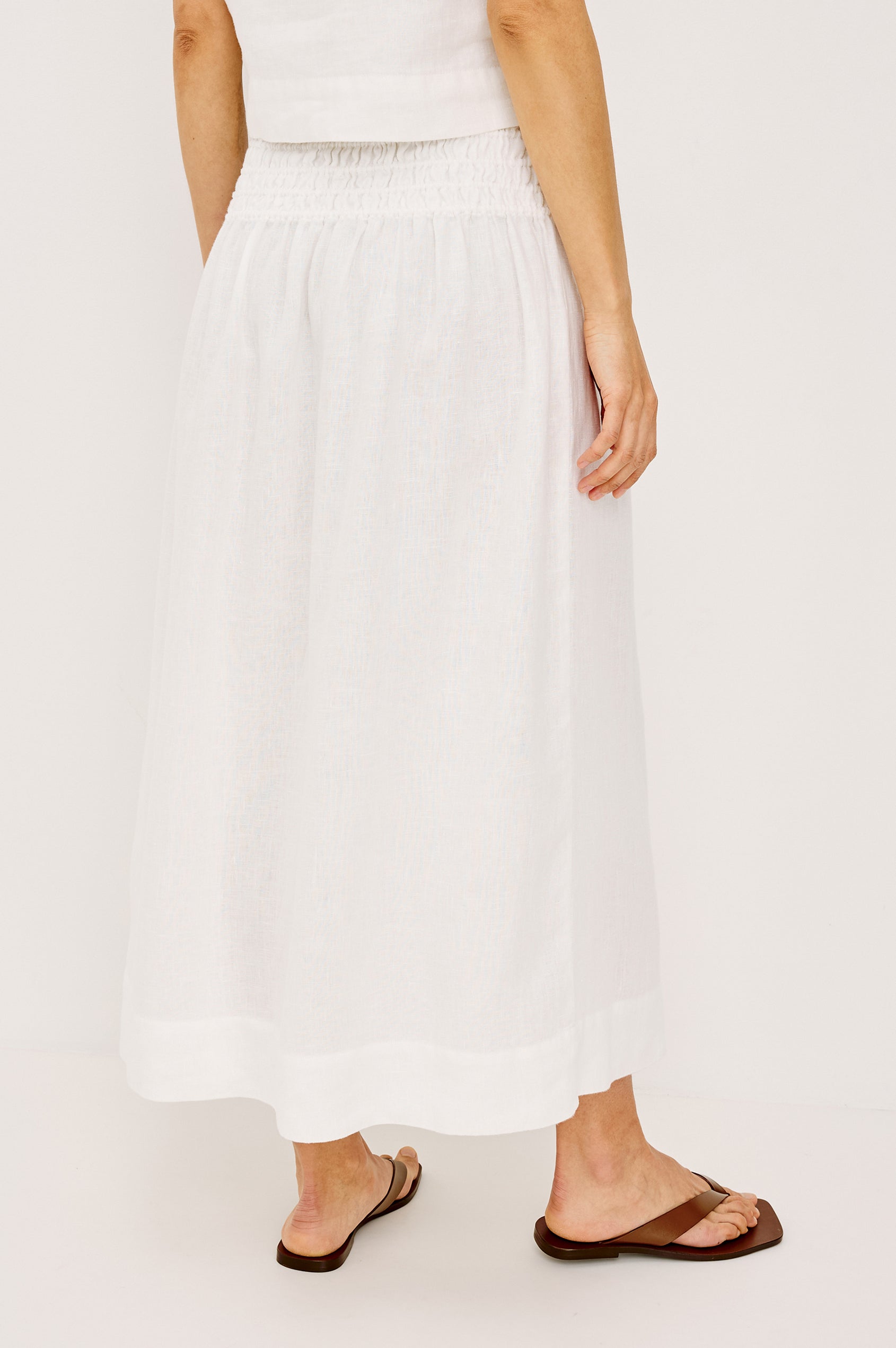 ALESSA SKIRT - WHITE LINEN